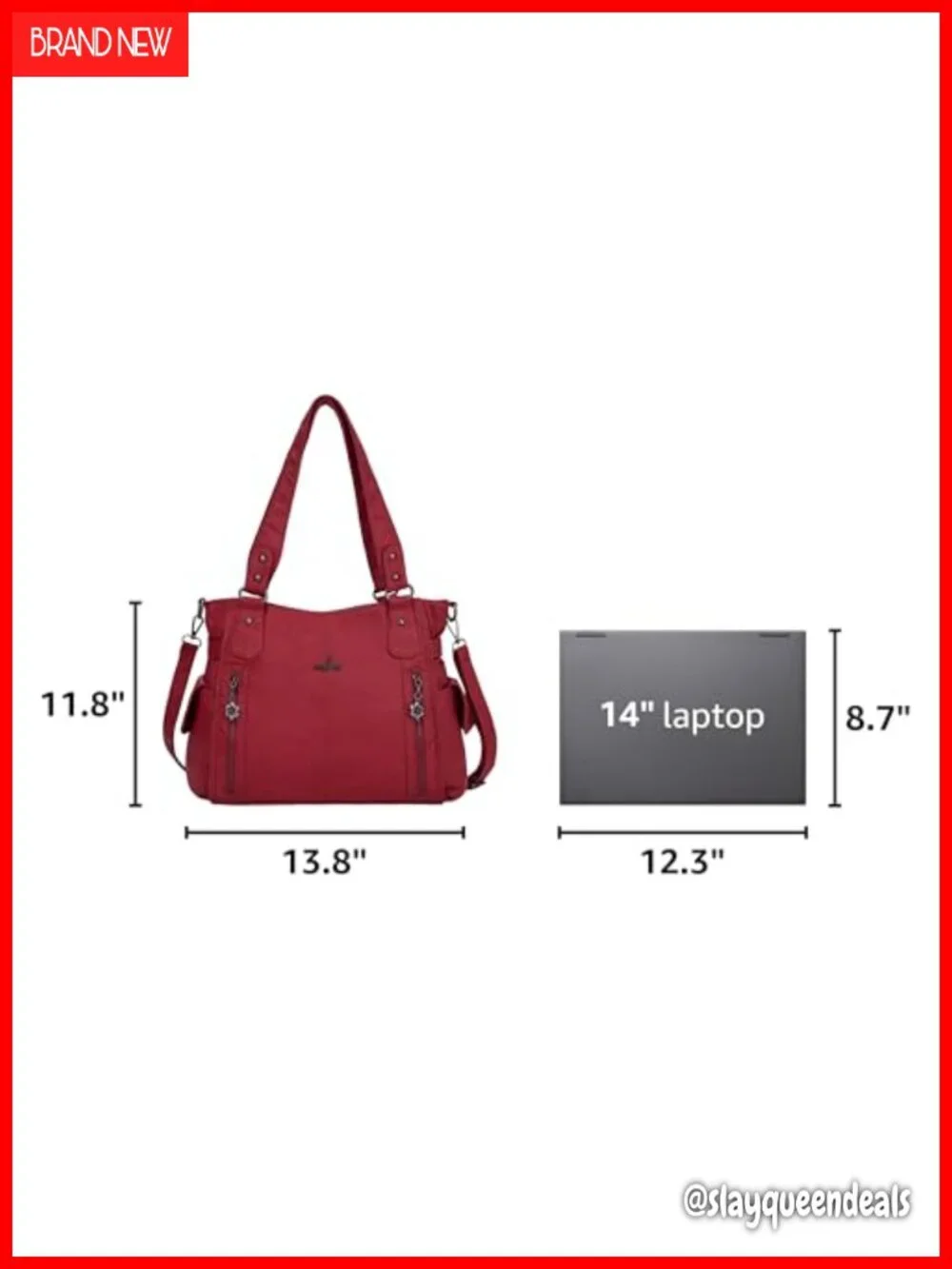 Washed PU Leather Hobo Purse Roomy Shoulder Bag Convertible Crossbody Tote